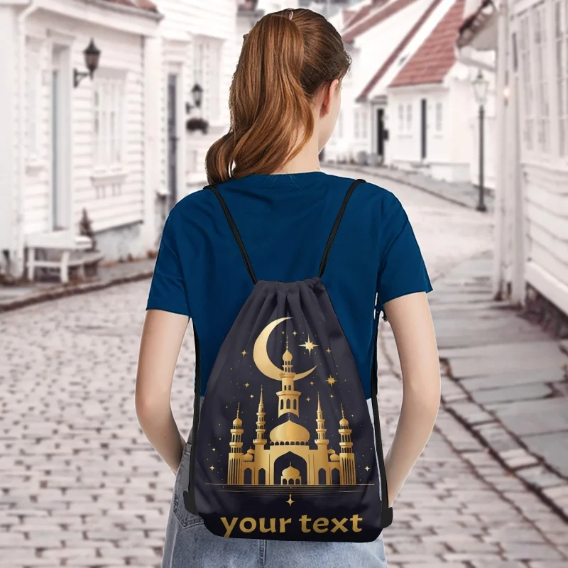 Mochila con cordón impresa personalizada, saco de gimnasio personalizado de 3 tamaños para deportes, fitness, entrenamiento, regalos de Ramadán, eventos de equipo, bolsas promocionales