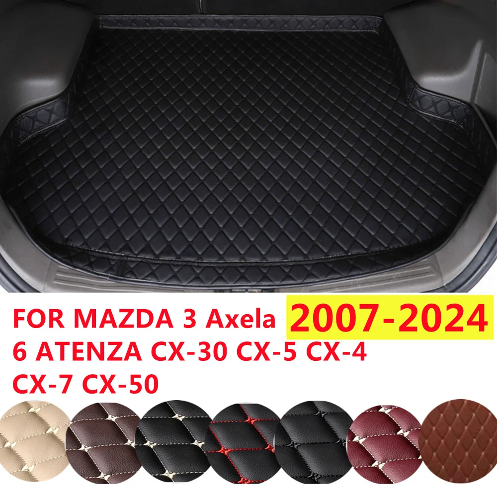 YJ High Side XPE Leather Car Trunk Mat Cargo Liner Custom Fit For MAZDA 3 Axela 6 ATENZA CX-30 CX-5 CX-4 CX-7 CX-50 2024 23-2007