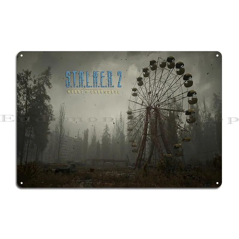 قلب تشيرنوبيل مع علم اكراين ، Mr صفر ، S ، T ، L ، K ، E ، R ، 2 ، جدار ، كهف ، بار ، ملصق علامة القصدير ، تخصيص ، معدن #2