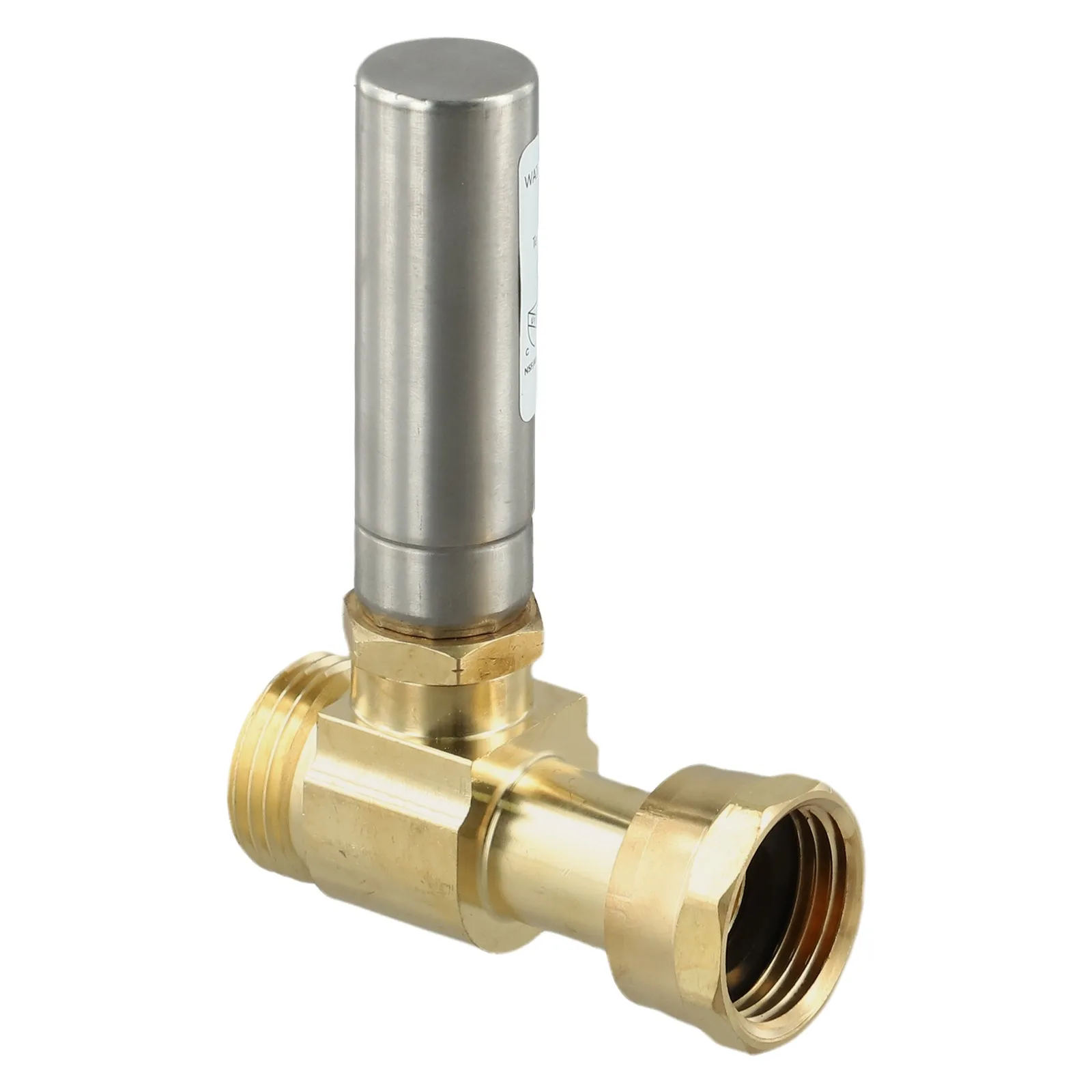 Edelstahl-Wasserhammerabsorber, 3/4 Zoll NH-Gewinde, Messing-T-Stück-Verbinder für Waschmaschinen, zur Geräuschreduzierung in der Sanitärinstallation. – Detail 10
