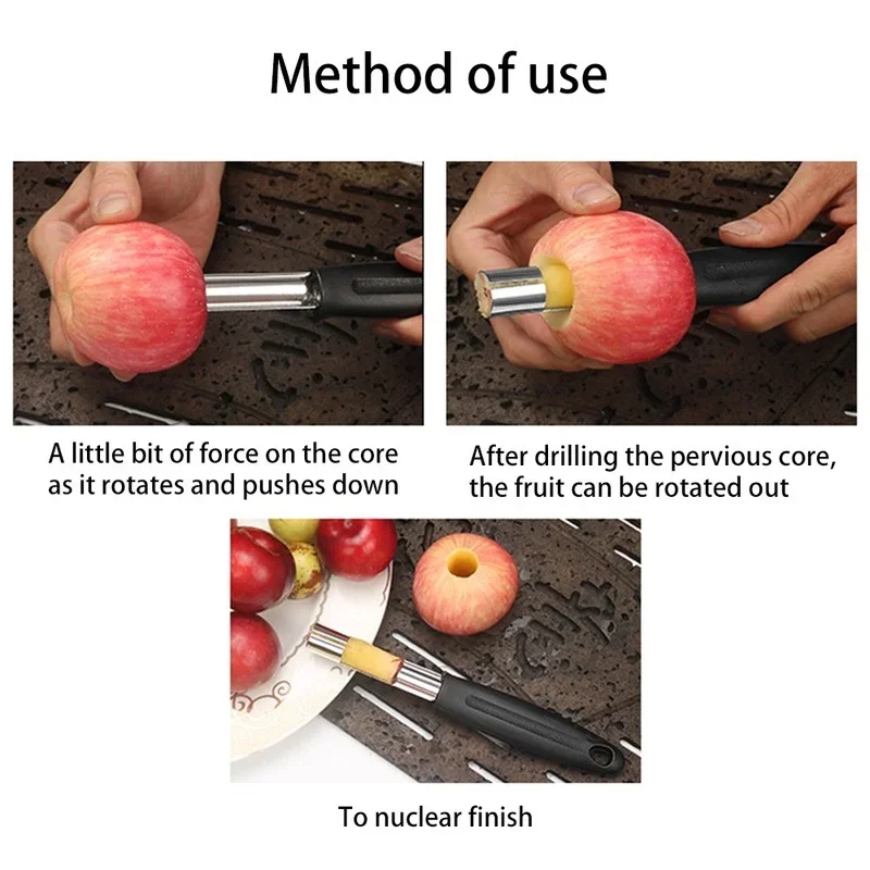 Fruit Zaad Core Remover Rvs Fruit Corer Safe Gemakkelijk Te Schoon Peer Appelboor Zaaimachine Slicer Mes Keuken Gadgets