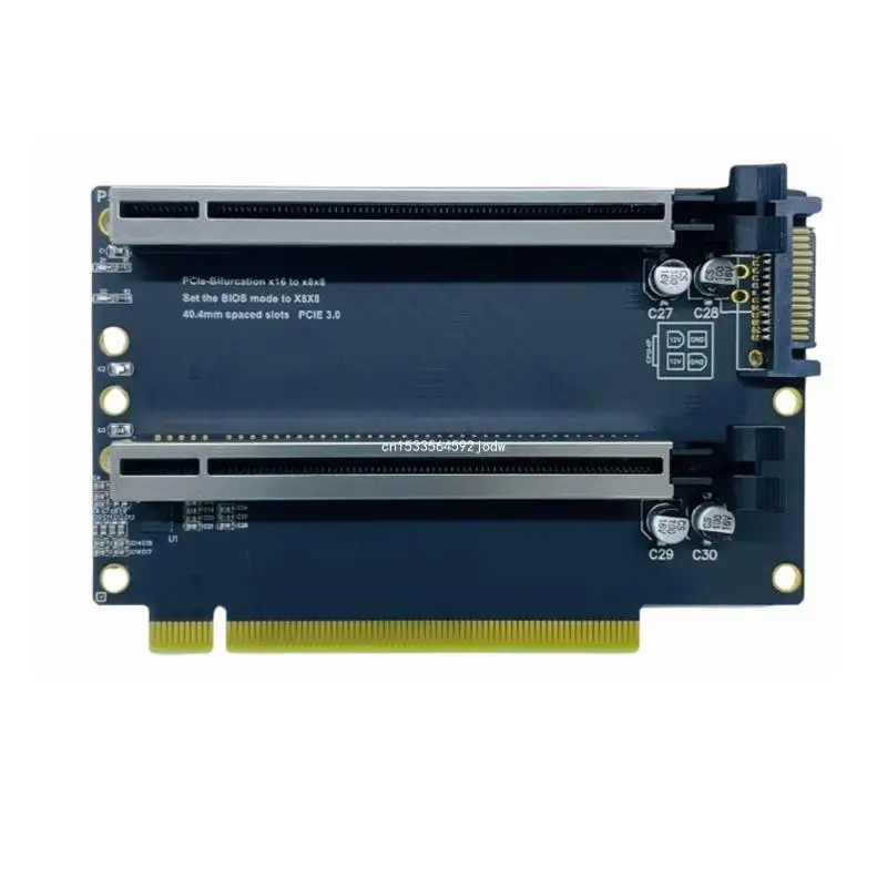 

PCIe3.0 x16 to X8x8 Expansion Converters Card 40.4mm Space Slot for Game And Networking Dropship