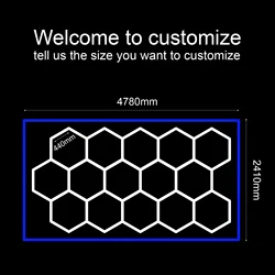 Accept DlY| hexagon led honeycomb light garage lamps 110V-240V Led Tube Ceiling Lighting For Auto Car Body Repair Led Workshop