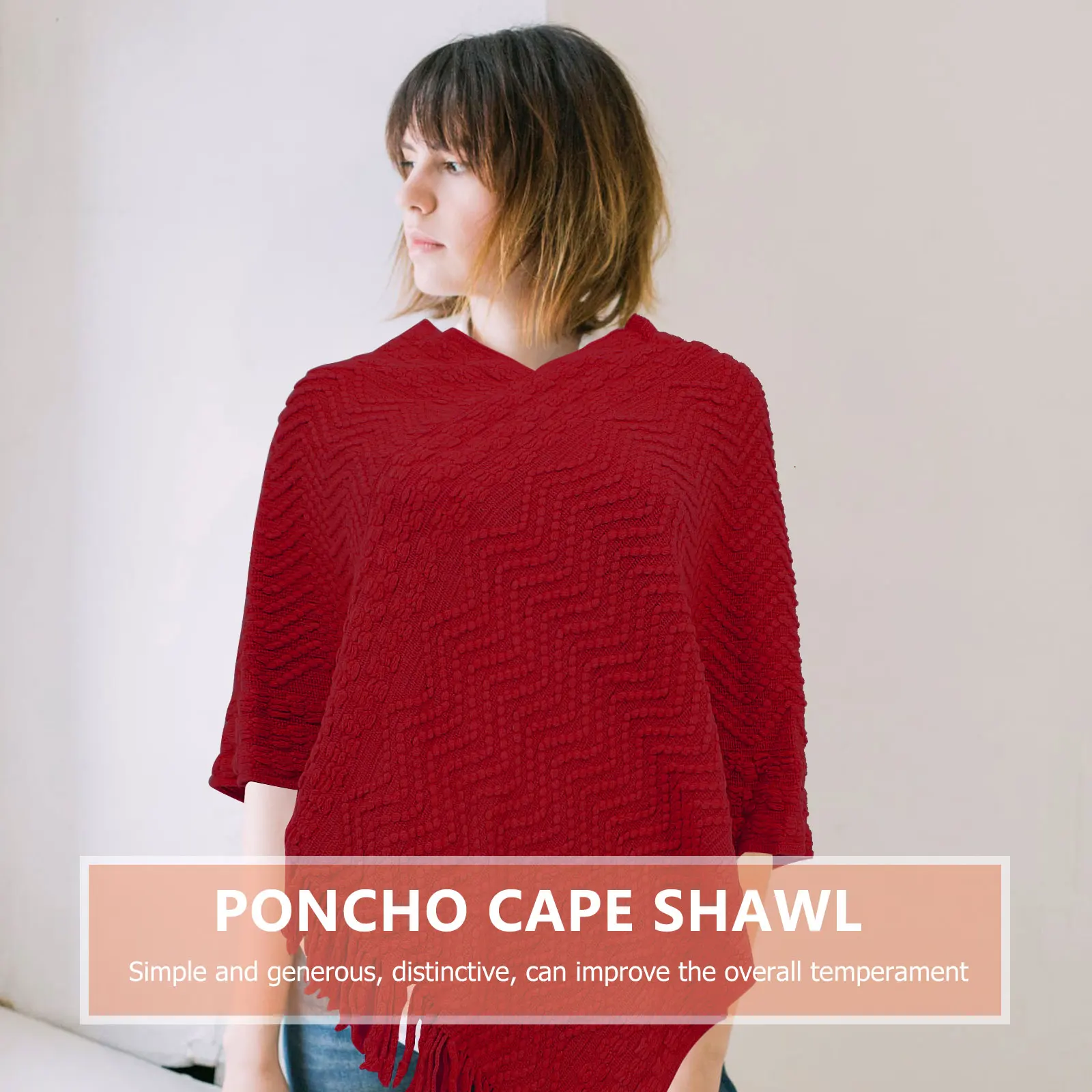 

Shawl Sweater Shawl Wrap Sweater Poncho Cape Long Wraps Knitted Warm Fashionable Large Blanket Durable Women Scarf