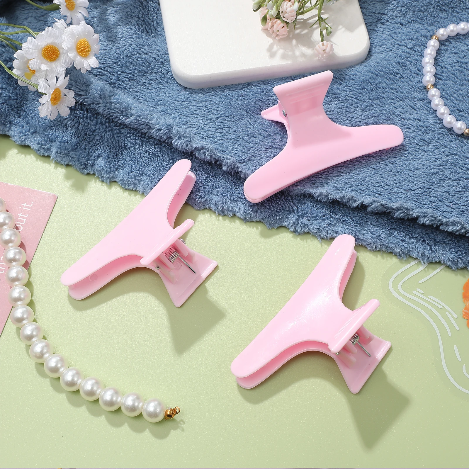 

12 Pcs Pink Salon Clips Clips for Women Salon Accessories Versatile Use Robust Material Accessory Section Style Tool