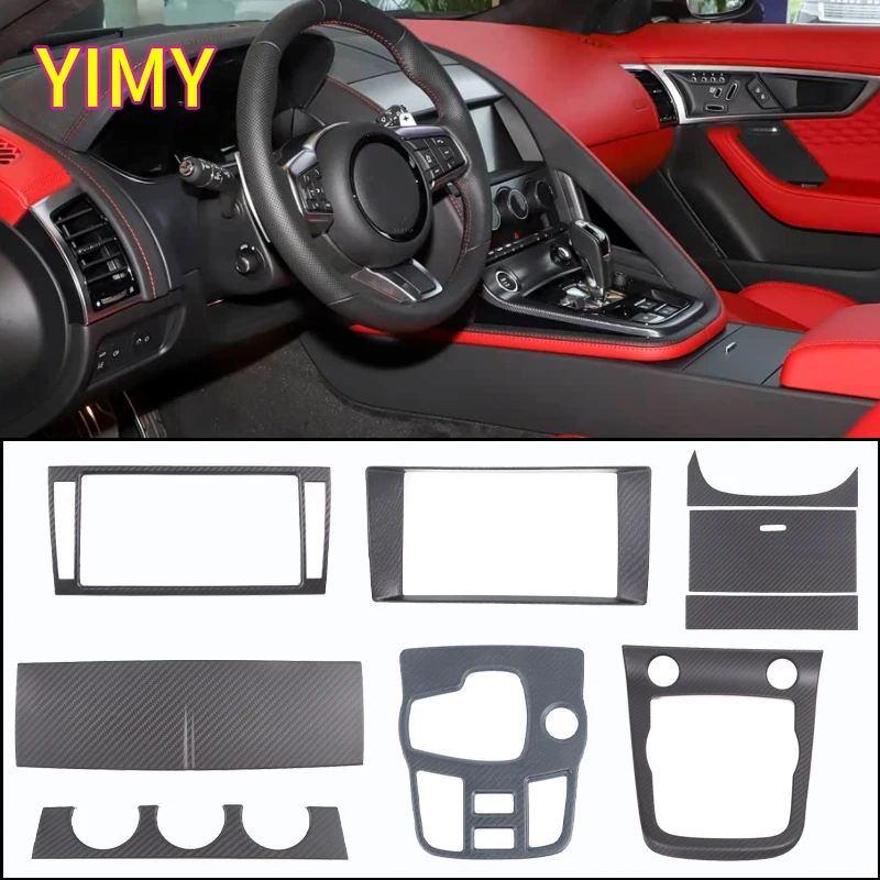 

Suitable for Jaguar F-TYPE 2013+ Car central control gear shift panel decorative cover Real carbon fiber interior accessories