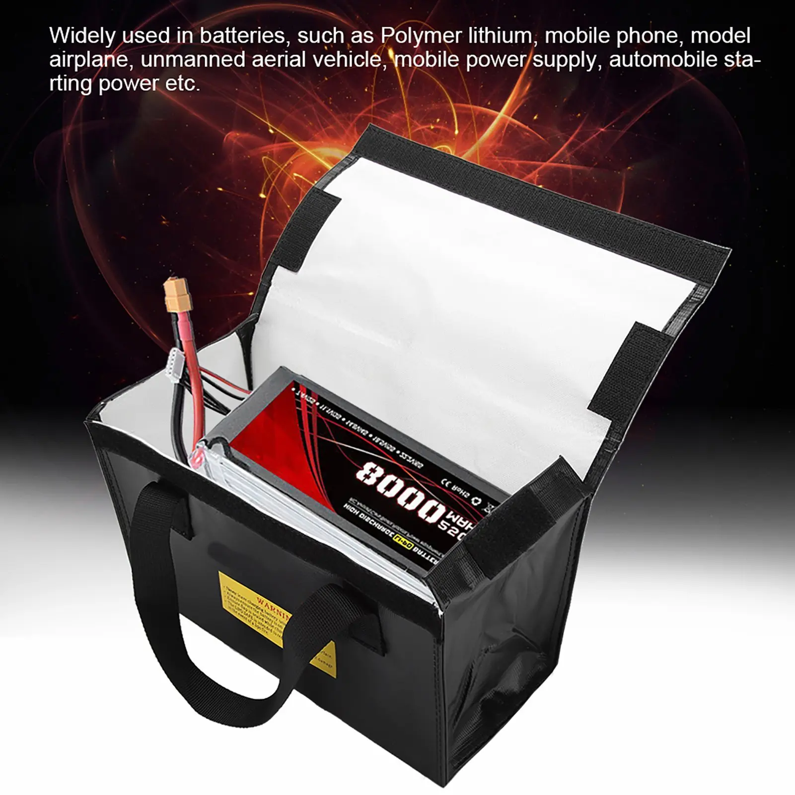 Explosionproof Lipo Battery Safe Bag Large Space Charging Batteries Storage Bags
