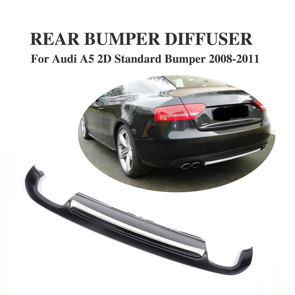 Matt Black Rear Bumper Lip Diffuser Fit for Audi A5 Coupe Standard Only 2008-2011 Non-Sline