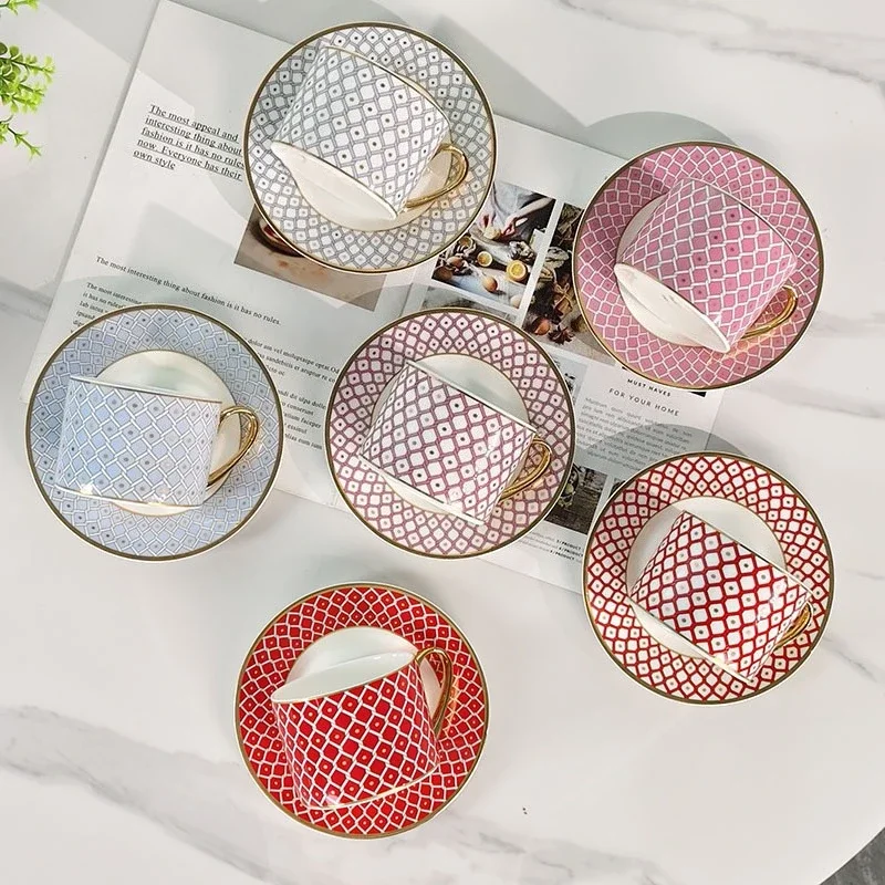 Double-Cup Saucers For Home Use Bone China Coffee Cups And Saucers In A Light Luxury And High-End Gift Box