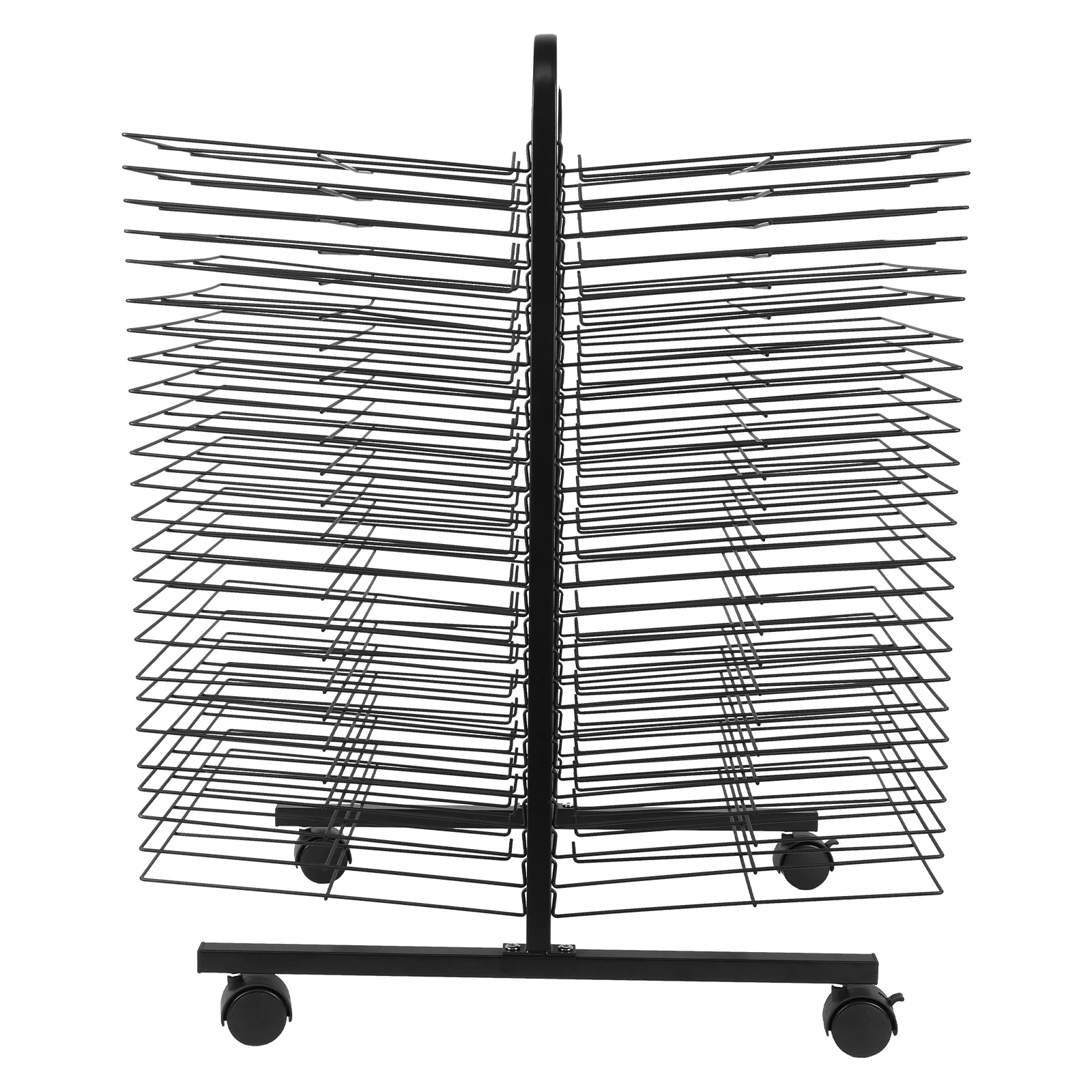50 Floors Painting Drying Rack Double Sided Mobile Art Storage Organizer with Wheels Rolling Art Rack Cart for Art Studio