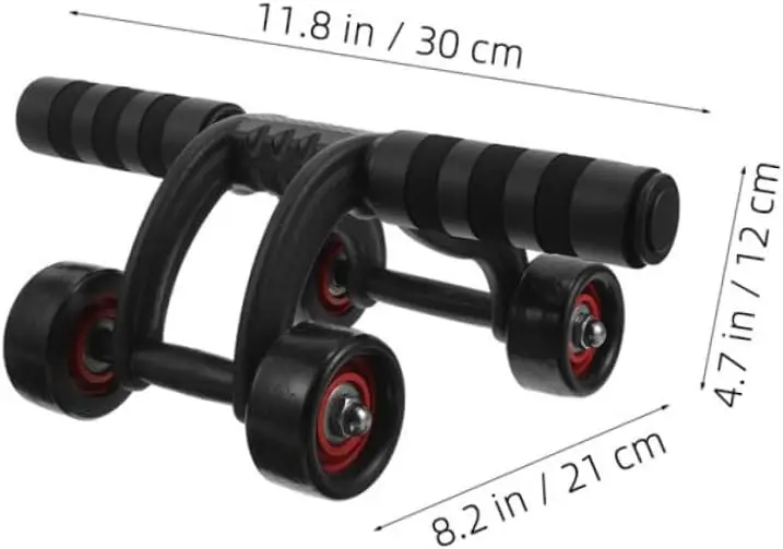 PRETYZOOM Male Abdominal Muscle Wheel with Bearing Anti-skid Grip Exercise Roller for Core Strength Training Home Gym Equipment