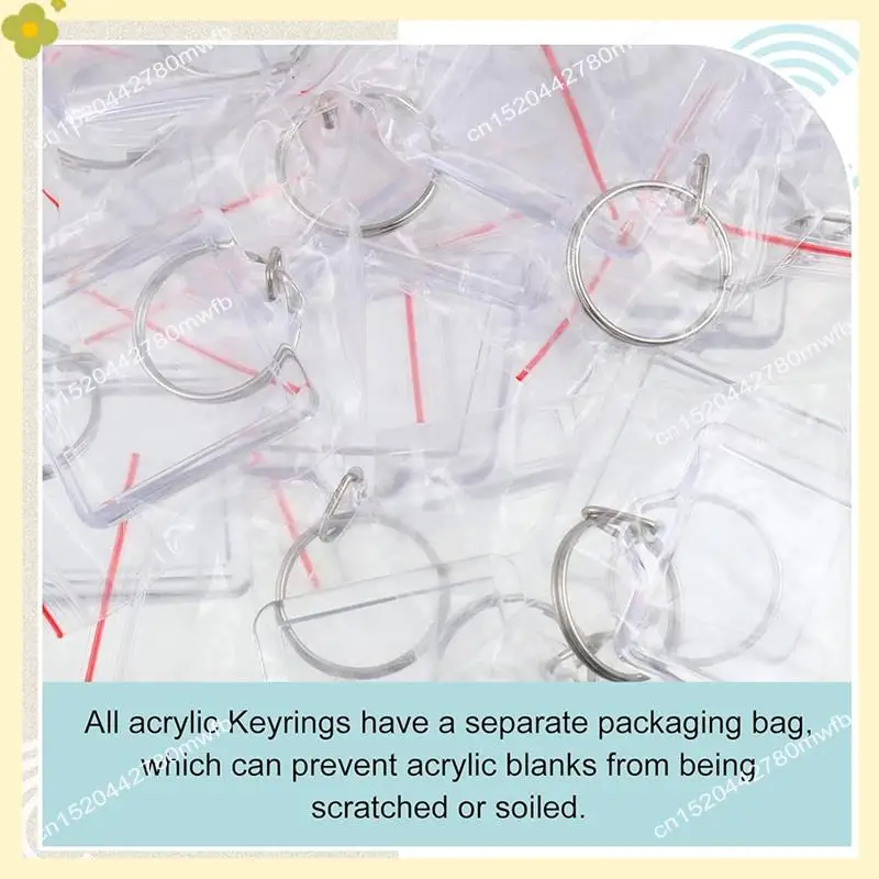

LDHL Acrylic Photo Frame Keychain With Tassels Charms Photo Insert Keychain Clear Frame Keyrings Blank For DIY