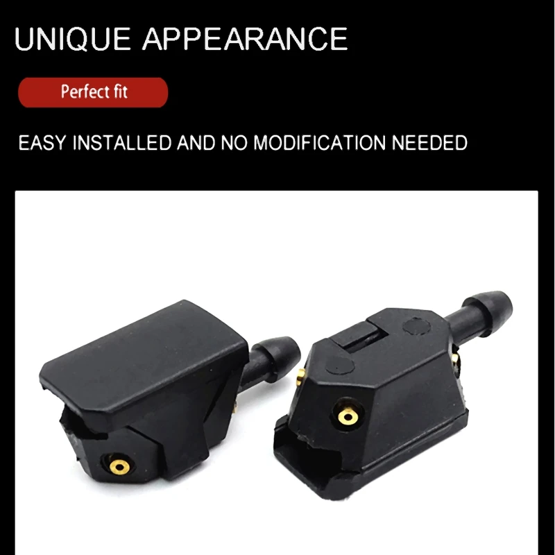 2Pcs Windscreen Washer Jet Universal Black Car Arm Windscreen Washer Wiper Blade Water Spray Jets Nozzle Accessories