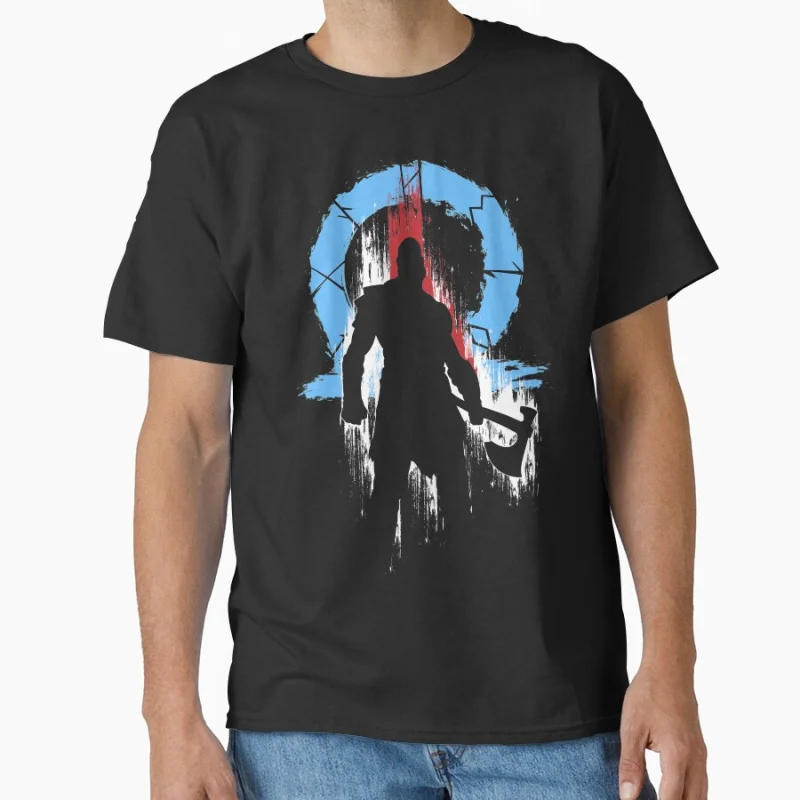 

Kratos ragnarok 80s video game God of war The warrior of gods Norse mythology Sparta T-shirt for men large size Tops s-6xl