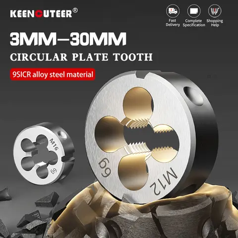 Threading Die Alloy Steel Right-Hand Metric Die Tap For Machine And Tools Hand Tools M1 M2 M3-M12 M48 M50 M52