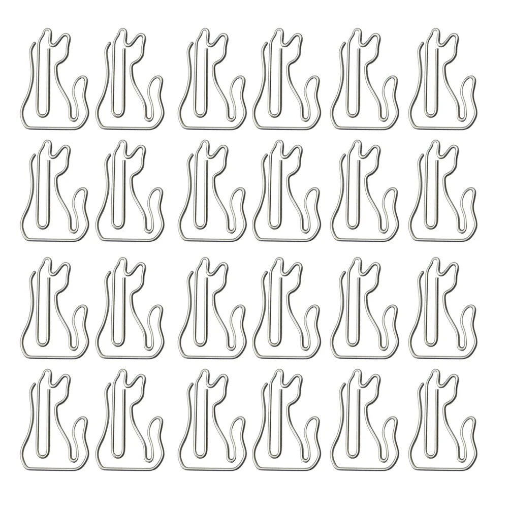 50 graffette per gatti in argento, morsetti per file creativi, clip per ufficio a tenuta forte, clip per segnalibri carino per documenti scolastici