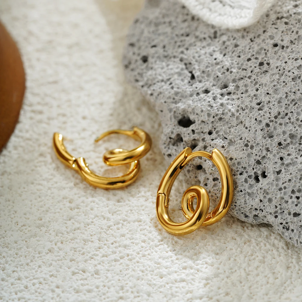 Vortex 18K Gold Plated Alloy Earrings for Women Light Luxury Unique Personality Fashion Temperament Daily Party Jewelry Gift