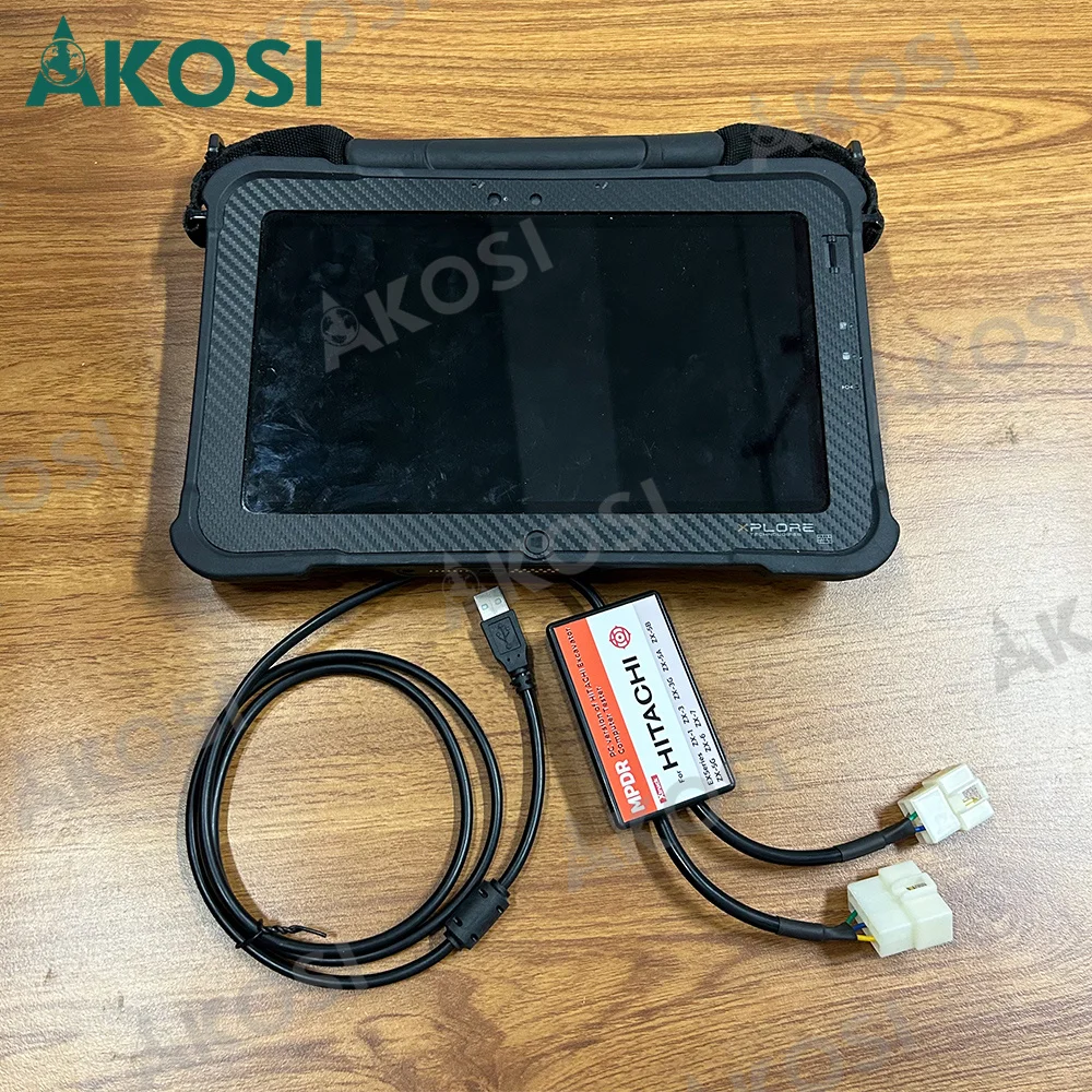 For Hitachi Excavator Diagnostic with mpdr software 3.9 and data cable for zx-5a zx-5b zx-5g also ZX-1 ZX-3 ZW+Xplore Tablet