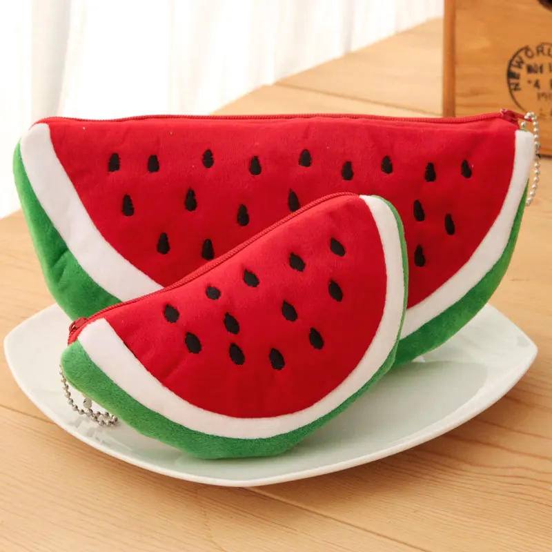 Fruit Watermelon Shape Pencil Case Creative Multifunction Student Pen Bag Junior Students Simple Stationery Prize Pencil Bag