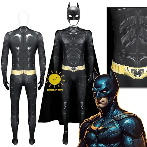 BEAST KINGDOM Film Batman Cosplay Bruce Wayne Cosplay Kostym Jumpsuit Mantel Mask Batman Halloween Karneval Cos Vuxna Män Gåvor 10 best sales Batman Fantasy - №8