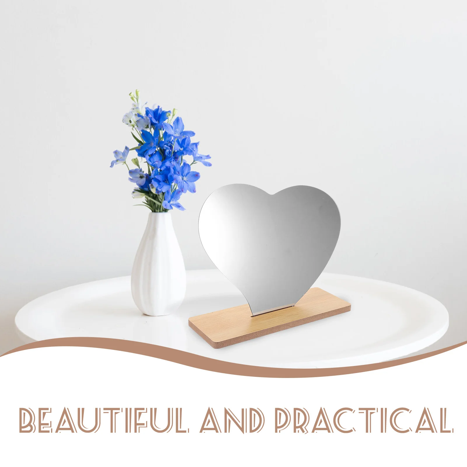 

1Set Irregular Heart Makeup Mirror Frameless Vanity Table Decor Clear No Distortion Exquisite Craftsmanship
