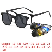 Gafas de sol magnéticas con Clip, gafas graduadas cuadradas para miopía-0,5 a-10, gafas de doble uso para hombres y mujeres, gafas para miopía