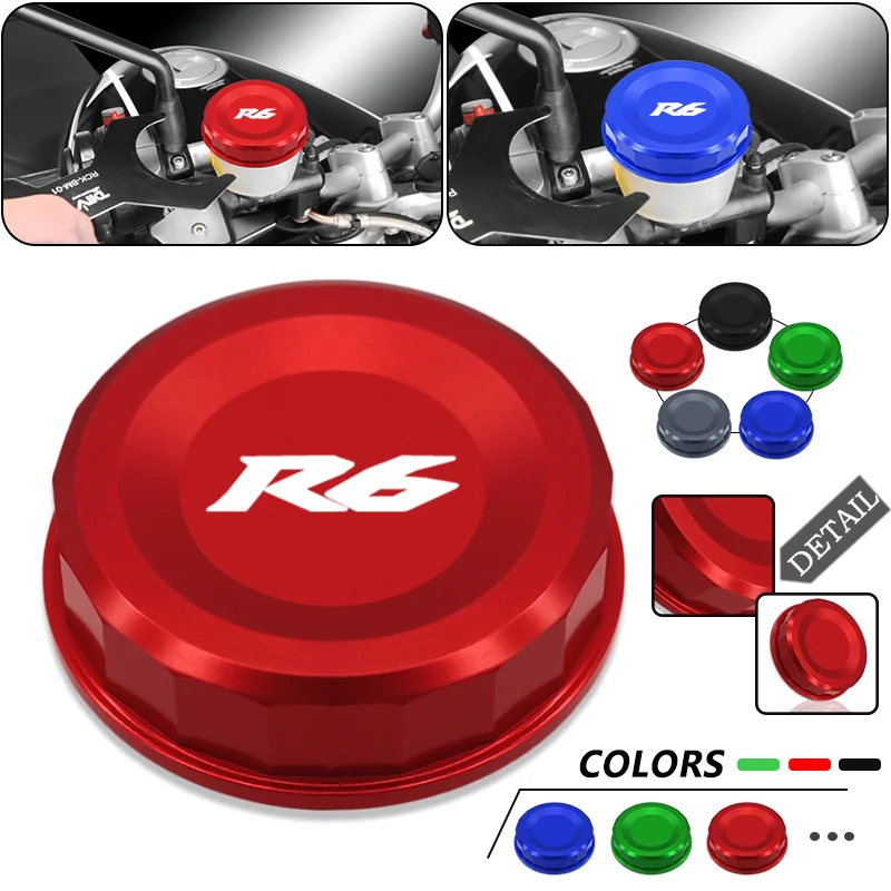 

YZF-R6 Motorcycle CNC Front & Rear Fluid Oil Brake Reservoir Cap For YZFR6 R6 r6 2005-2021 2022 2023 Accessories