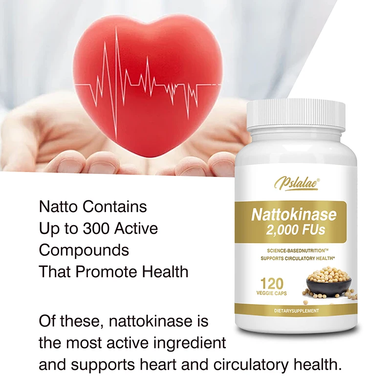 Nattokinase - Cleans Blood Vessels, Improves Blood Circulation, and Promotes Overall Health of The Heart, Brain, and Muscles