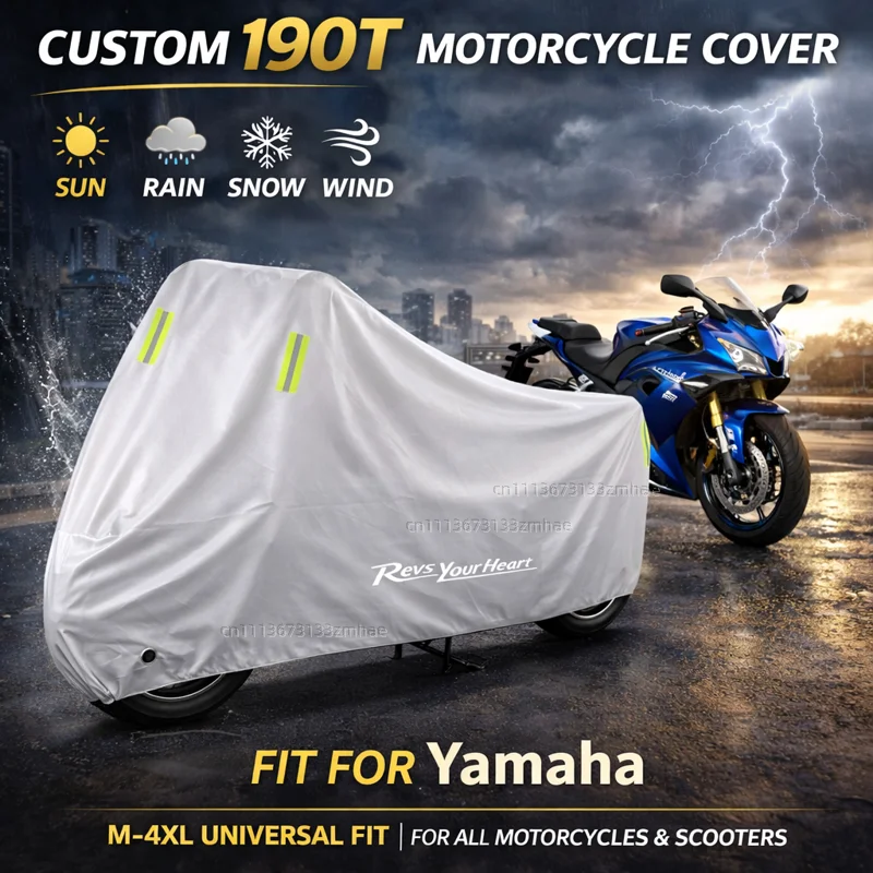 

Водонепроницаемый чехол для мотоциклов Yamaha R1, R3, R25, MT-09, MT-07, Fazer, FZ6, XJ6, R15, RXV, YBR125 для улицы: защита от дождя, пыли и солнца