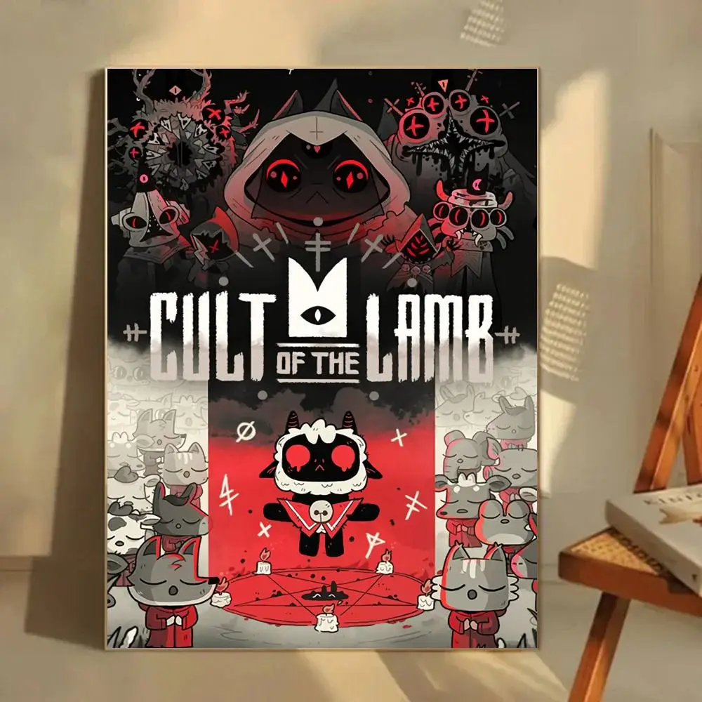 C-Cult Of The Lamb Game Poster Poster HD  Waterproof Wall Sticker Bar Living Room Decor Gift view 4