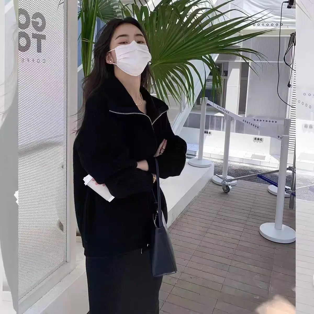 レディース 100% メリノウール セーター カーディガン 秋冬 ゆったりとした厚手の服 スタンドカラー ジッパー アメリカン レトロ トップス