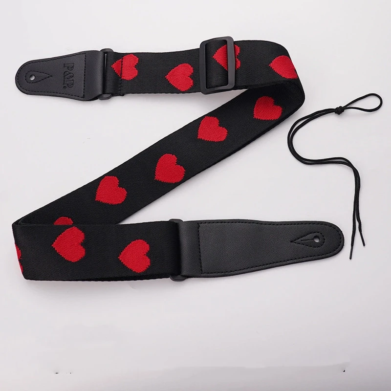 Embroidered Cotton Guitar Strap Decompression Shoulder Belt for Electric Acoustic Classical Guitar, Bass Ukulele, Violin Belt