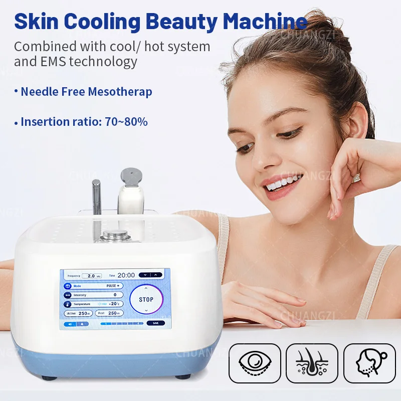 

NEWGAGA Facial anti-wrinkle electroporation machine, portable beauty device for skin stretching, EMS, cold and