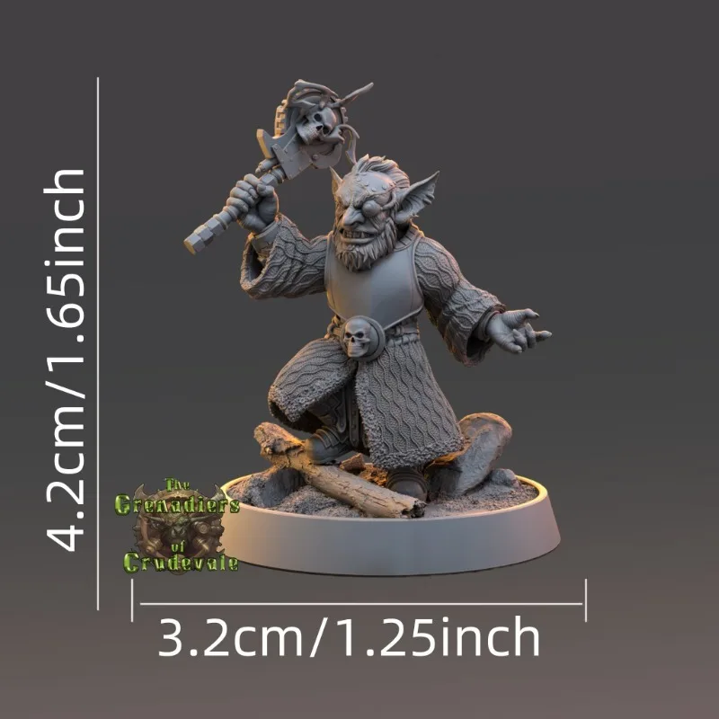 4 Parts Chieftain Steely Popov Game Piece Statue Garage Kits Miniature Collectible Model Toys Color Painting Tabletop Role Play