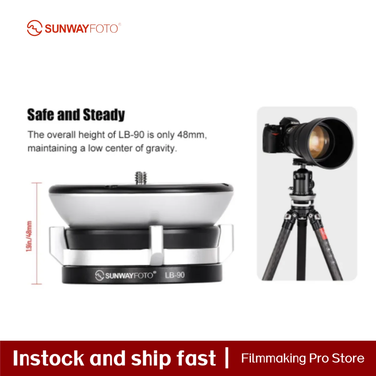 SUNWAYFOTO Leveling base Tripod Head 55 lbs Load Capacity