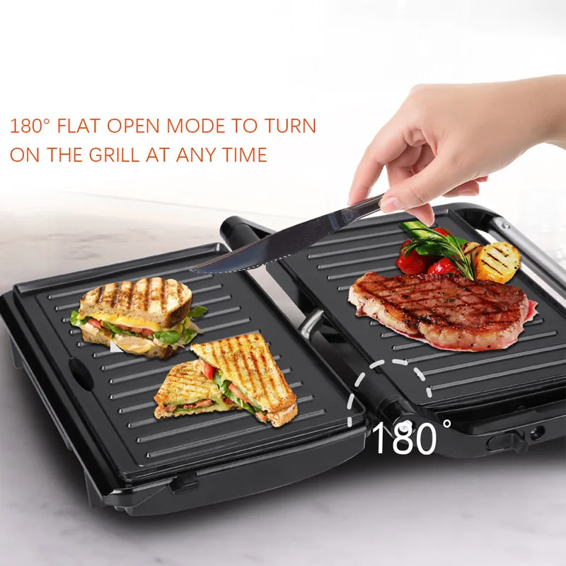 Machine à Griller les Sandwichs, le Panini, le Steak, le Petit Déjeuner, le Burger, le Toast, la Saucisse, 1000W