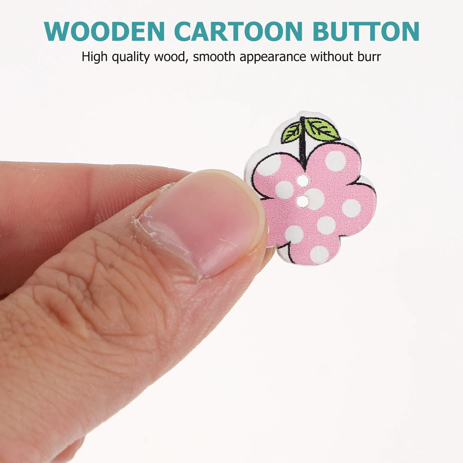 

100pcs White Base Flower Shaped Wooden Buttons For Diy Clothing Shoes Skirt Decor Craft Projects Replacement Buckles