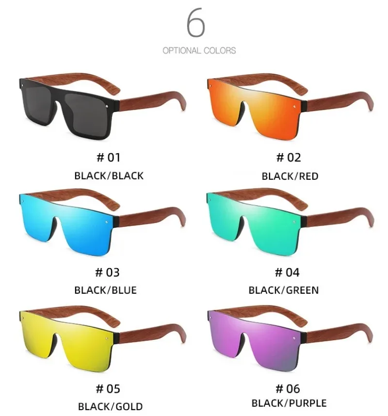 Men's Outdoor Sports Polarized Sunglasses Driving Sunshade Sun Glasses Trendy Bamboo and Wood spring Feet Eyewear UV400 Shade view 6
