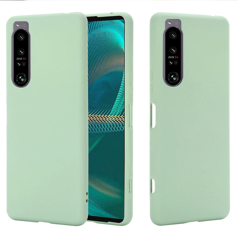 For Xperia 1 IV чехол Liquid Silicone Case For Xperia 10 IV Soft TPU Gel Rubber Protective Back Cover