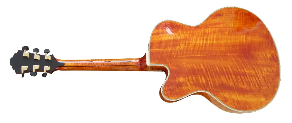 Archtop de cuerpo hueco, guitarra de jazz, madera maciza de arce, instrumentos musicales eléctricos acústicos personalizables