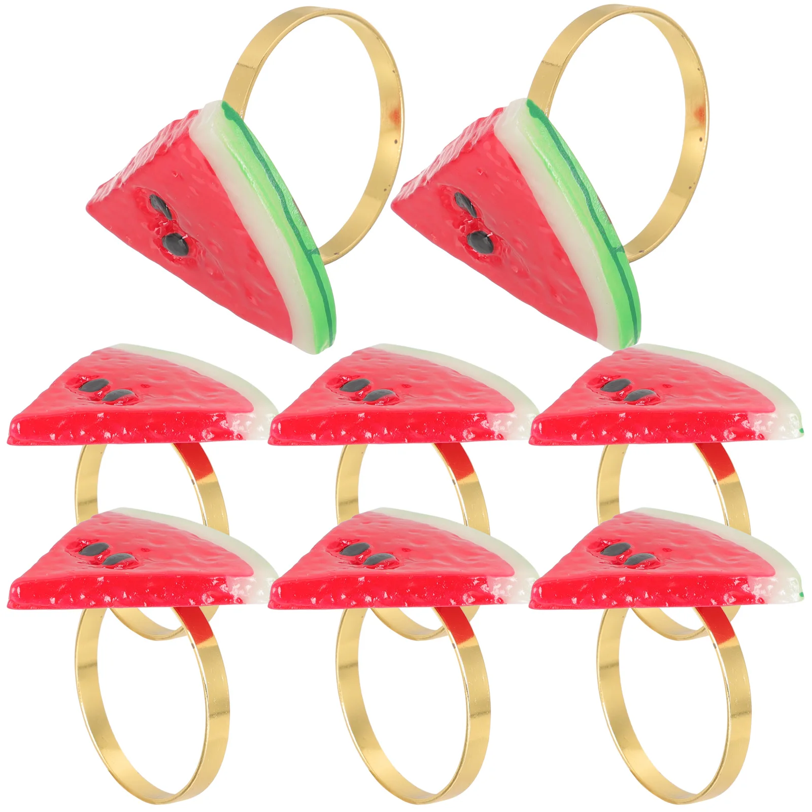 

8pcs Rings Metal Plastic Dining Decorations Party Serviette Ring Serviette Fruit Napkin Decorations Holders Summer