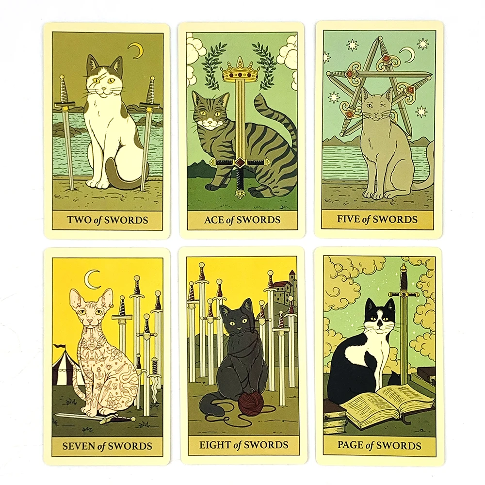 Cartes de Tarot de 78 cartes uniques pour les amateurs de chats et les amateurs de Tarot, jeu de cartes mignonnes, cadeaux du nouvel an, offre spéciale