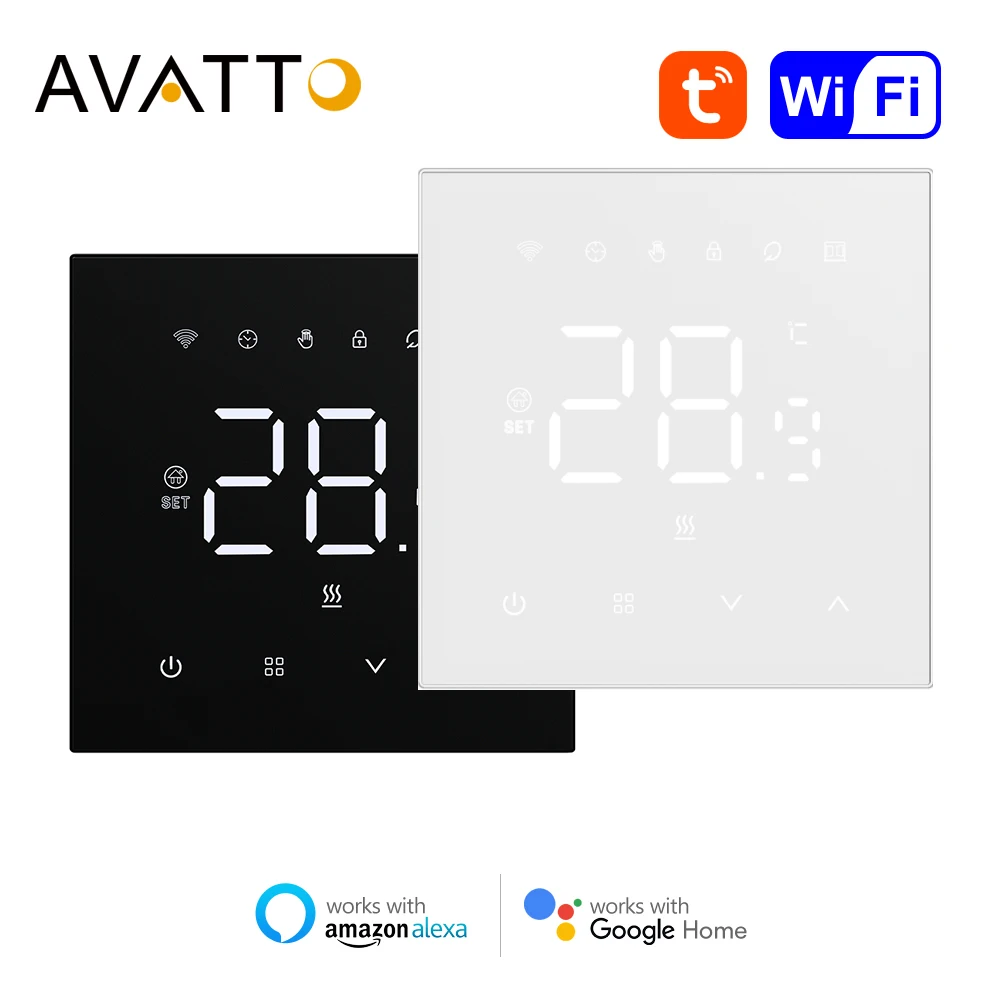 AVATTO WiFi Smart Thermostat,Tuya Temperature Control for Electric Floor Heating Water Gas Bolier,Work for Alexa Google Home