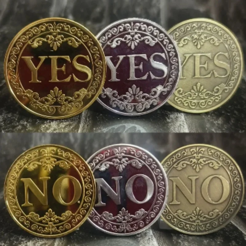 1/2/3pcs Yes No Decision Coin Gold Silver Copper Lucky Commemorative Coin Pocket Fortune Game Coin for Choice Making