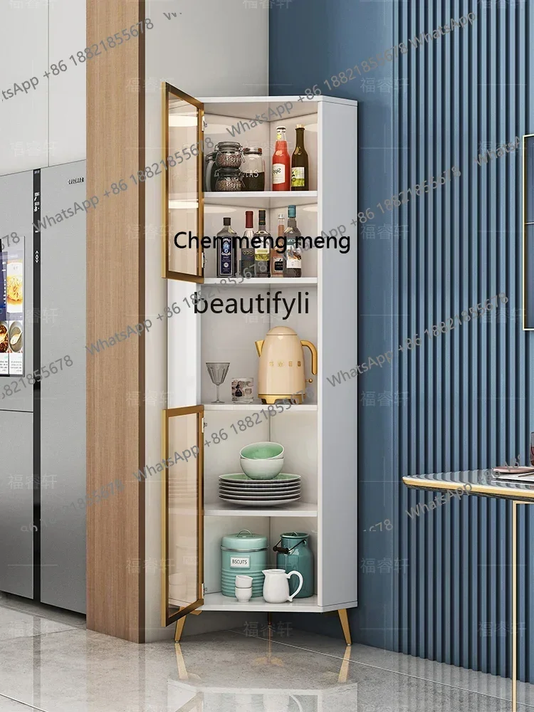 New arrive Living room wall display cabinet multi-functional shelf simple storage cabinet solid wood high cabinet
