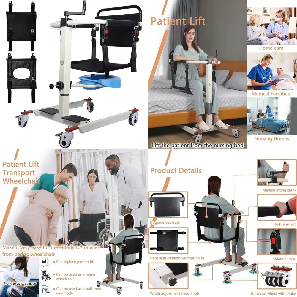 Patient Lift Transfer Chair for Home Portable Car Lift Aid, Lift Assist for Elderly, Transport Wheelchair, Bathroom Shower Toile