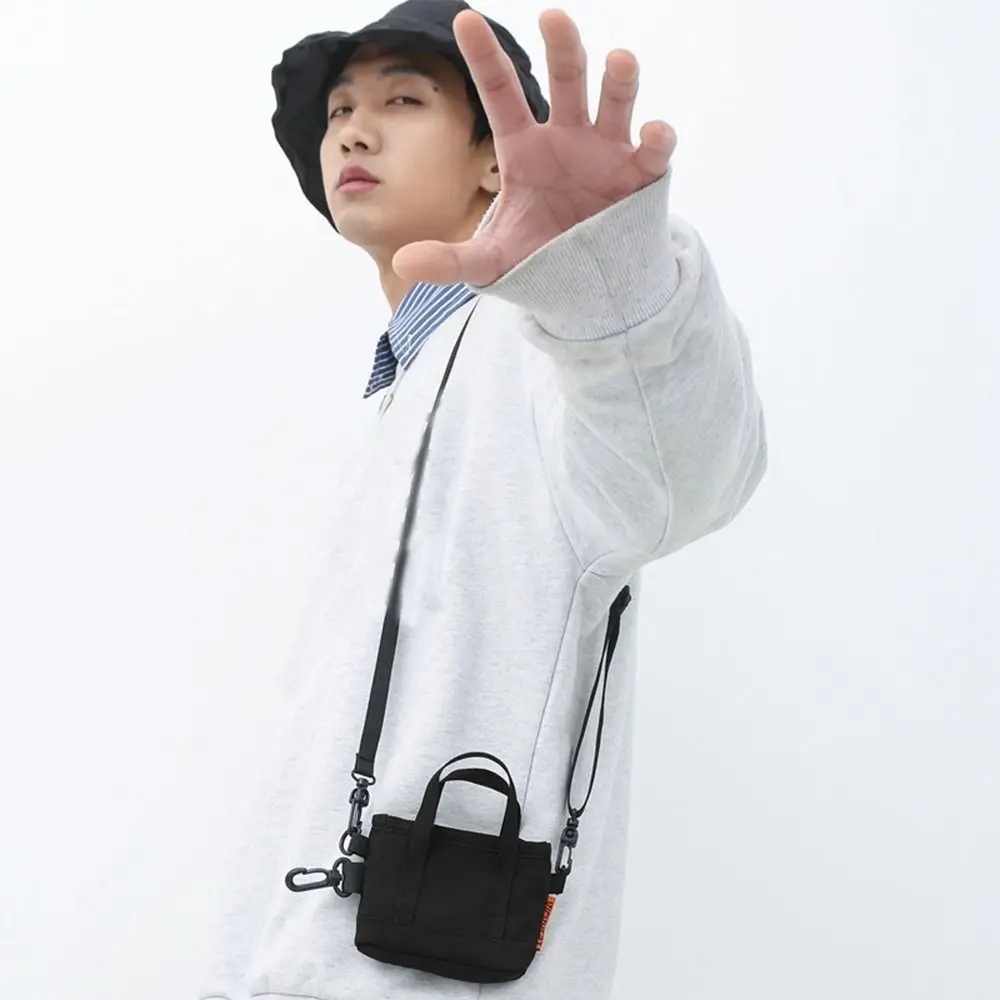 

Square Portable Nylon Coin Purse Pendant Card Holder Korean Style Small Storage Bag Keychain Bank Card Organizer Men Wallet Male