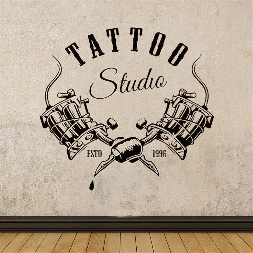 Магазин татуировок, студийный знак, наклейки на стену, крутые наклейки на окна, съемные виниловые украшения для гостиной, обои, плакат DW13560