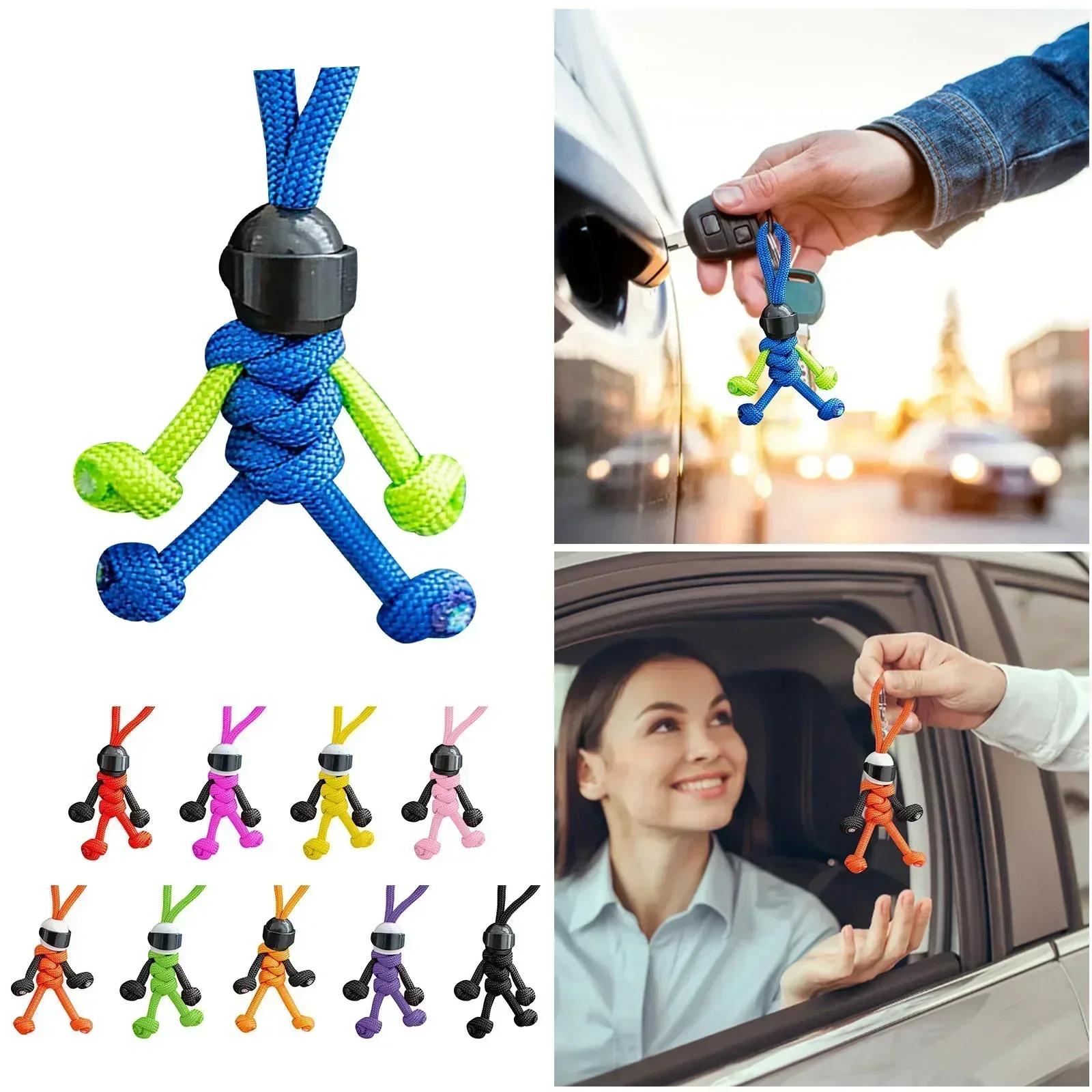 NEW Creative Personalized Backpack Hanging Chain Woven Keychain Jewelry Accessory Unique Gift Block Toy Keyring