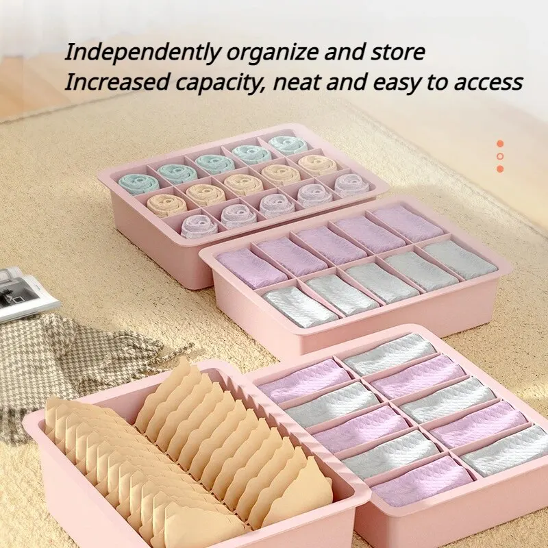 3pcs Socks Bra Underwear Organizers Storage Box Household plastic organizing boxes useful things for home